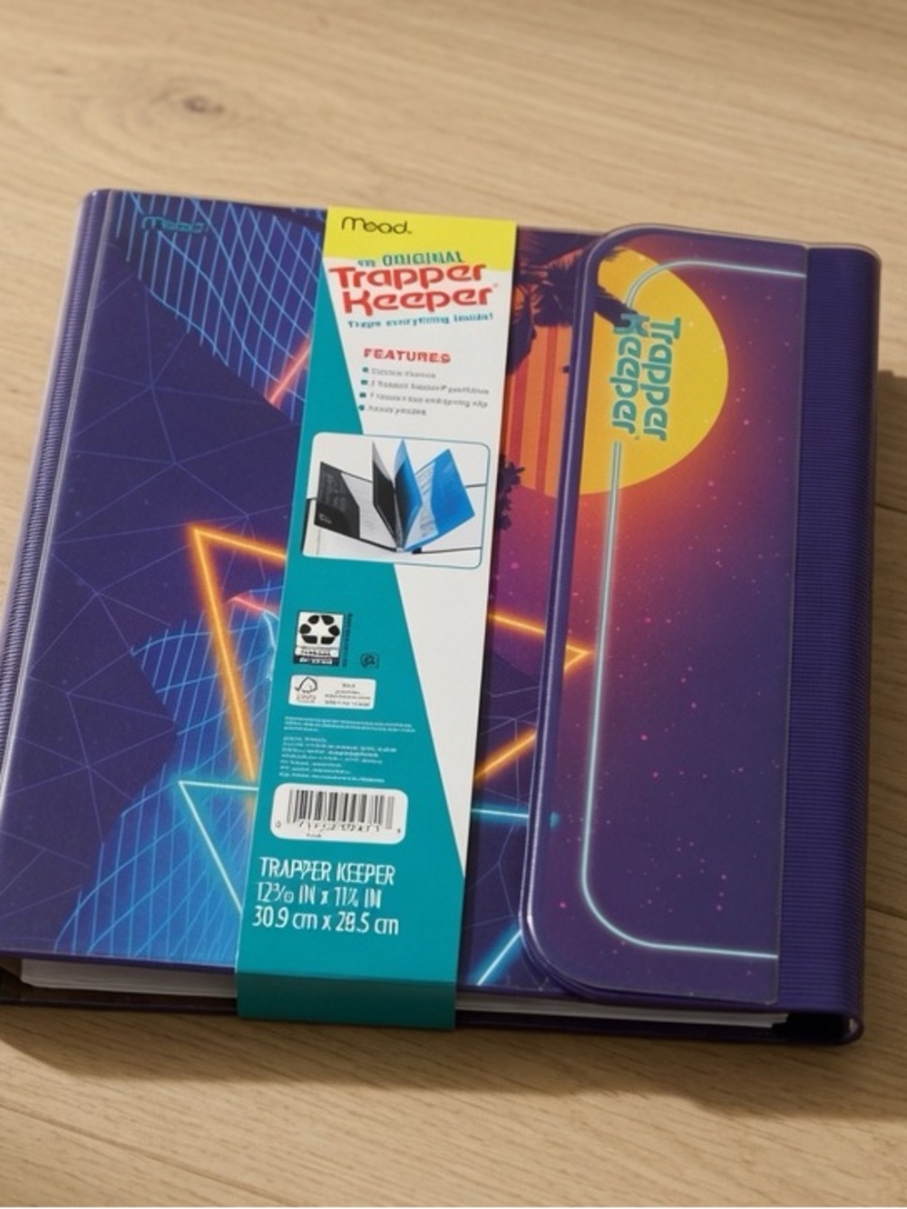 Vintage 80s Neon Dolphin Glow Sunset Trapper Keeper Portfolio Mead Binder Folder